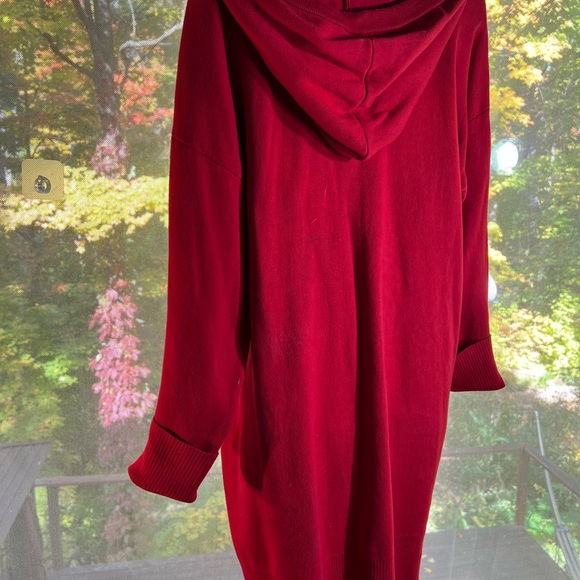 Michael Kors beautiful red color sweater/dress with hoodie. Very comfortable L - Picture 9 of 10